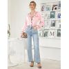 Ekouaer Women Satin Pajamas Set Classic Button Down Long Pjs Set(Pastel Pink)