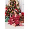 Ekouaer Women Satin Pajamas Set Classic Button Down Long Pjs Set(Red Chirstmas Teddy)