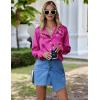 Ekouaer Women Satin Pajamas Set Classic Button Down Long Pjs Set(Rose)