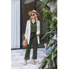 Ekouaer Womens 2 Piece Matching Lounge Sets Fall Outfits 2025 Sweatsuit Waffle Knit Pajamas Sets Long Sleeve Sweater Clothes(Army Green)