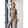 Ekouaer Womens 2 Piece Matching Lounge Sets Fall Outfits 2025 Sweatsuit Waffle Knit Pajamas Sets Long Sleeve Sweater Clothes(Khaki)