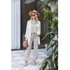 Ekouaer Womens 2 Piece Matching Lounge Sets Fall Outfits 2025 Sweatsuit Waffle Knit Pajamas Sets Long Sleeve Sweater Clothes(Light Grey)