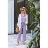 Ekouaer Womens 2 Piece Matching Lounge Sets Fall Outfits 2025 Sweatsuit Waffle Knit Pajamas Sets Long Sleeve Sweater Clothes(Lilac)