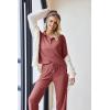 Ekouaer Womens 2 Piece Matching Lounge Sets Fall Outfits 2025 Sweatsuit Waffle Knit Pajamas Sets Long Sleeve Sweater Clothes(Pink)