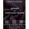 Ekouaer Women’s Fleece Pajama Sets Long Sleeve Button Down Two-piece Sleepwear Soft Lounge Set(Black)