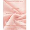 Ekouaer Women’s Fleece Pajama Sets Long Sleeve Button Down Two-piece Sleepwear Soft Lounge Set(Light Pink)