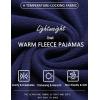 Ekouaer Women’s Fleece Pajama Sets Long Sleeve Button Down Two-piece Sleepwear Soft Lounge Set(Navy Blue)