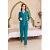 Ekouaer Women’s Fleece Pajama Sets Long Sleeve Button Down Two-piece Sleepwear Soft Lounge Set(See Green)