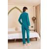 Ekouaer Women’s Fleece Pajama Sets Long Sleeve Button Down Two-piece Sleepwear Soft Lounge Set(See Green)