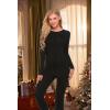 Ekouaer Womens Onesie Adult Button One Piece Pajama Long Sleeve Onesie Pajamas Jumpsuit Sleepwear for Women(Black)