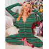 Ekouaer Womens Onesie Adult Button One Piece Pajama Long Sleeve Onesie Pajamas Jumpsuit Sleepwear for Women(Christmas Stockings)