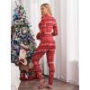 Ekouaer Womens Onesie Adult Button One Piece Pajama Long Sleeve Onesie Pajamas Jumpsuit Sleepwear for Women(Geometry)