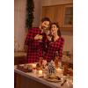 Ekouaer Womens Onesie Adult Button One Piece Pajama Long Sleeve Onesie Pajamas Jumpsuit Sleepwear for Women(Plaid)
