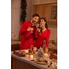 Ekouaer Womens Onesie Adult Button One Piece Pajama Long Sleeve Onesie Pajamas Jumpsuit Sleepwear for Women(Red)
