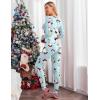 Ekouaer Womens Onesie Adult Button One Piece Pajama Long Sleeve Onesie Pajamas Jumpsuit Sleepwear for Women(Snowman)