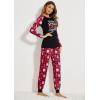 Ekouaer Women’s Pajama Set Christmas Pjs Long Sleeve Print Tops and Pajamas Pants Soft Sleepwear Set(Pat8_red Plaid Snowflake)