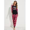Ekouaer Women’s Pajama Set Christmas Pjs Long Sleeve Print Tops and Pajamas Pants Soft Sleepwear Set(Pat8_red Plaid Snowflake)