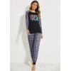 Ekouaer Women’s Pajama Set Christmas Pjs Long Sleeve Print Tops and Pajamas Pants Soft Sleepwear Set(Pat9_green Plaid Snowflake)