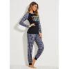Ekouaer Women’s Pajama Set Christmas Pjs Long Sleeve Print Tops and Pajamas Pants Soft Sleepwear Set(Pat9_green Plaid Snowflake)