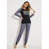 Ekouaer Women’s Pajama Set Christmas Pjs Long Sleeve Print Tops and Pajamas Pants Soft Sleepwear Set(Pat9_green Plaid Snowflake)