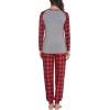 Ekouaer Women’s Pajama Set Christmas Pjs Long Sleeve Print Tops and Pajamas Pants Soft Sleepwear Set(Pattern5_red Plaid Fawn)