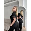 Ekouaer Womens Pajama Sets 2 Piece Button Down Short Sleeve Pjs Set Soft Lounge Set with Long Pants S-XXL(Black)