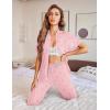 Ekouaer Womens Pajama Sets 2 Piece Button Down Short Sleeve Pjs Set Soft Lounge Set with Long Pants S-XXL(Bow-knot)