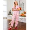 Ekouaer Womens Pajama Sets 2 Piece Button Down Short Sleeve Pjs Set Soft Lounge Set with Long Pants S-XXL(Christmas Cane)