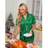 Ekouaer Womens Pajama Sets 2 Piece Button Down Short Sleeve Pjs Set Soft Lounge Set with Long Pants S-XXL(Christmas Deer)
