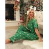 Ekouaer Womens Pajama Sets 2 Piece Button Down Short Sleeve Pjs Set Soft Lounge Set with Long Pants S-XXL(Christmas Deer)
