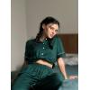 Ekouaer Womens Pajama Sets 2 Piece Button Down Short Sleeve Pjs Set Soft Lounge Set with Long Pants S-XXL(Green)