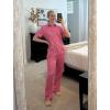 Ekouaer Womens Pajama Sets 2 Piece Button Down Short Sleeve Pjs Set Soft Lounge Set with Long Pants S-XXL(Hot Pink Leopard Print)