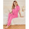 Ekouaer Womens Pajama Sets 2 Piece Button Down Short Sleeve Pjs Set Soft Lounge Set with Long Pants S-XXL(Hot Pink Leopard Print)