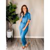 Ekouaer Womens Pajama Sets 2 Piece Button Down Short Sleeve Pjs Set Soft Lounge Set with Long Pants S-XXL(Lake Blue)