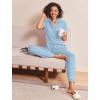 Ekouaer Womens Pajama Sets 2 Piece Button Down Short Sleeve Pjs Set Soft Lounge Set with Long Pants S-XXL(Light Blue)