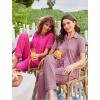 Ekouaer Womens Pajama Sets 2 Piece Button Down Short Sleeve Pjs Set Soft Lounge Set with Long Pants S-XXL(Mauve-pink)