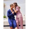 Ekouaer Womens Pajama Sets 2 Piece Button Down Short Sleeve Pjs Set Soft Lounge Set with Long Pants S-XXL(Mauve-pink)