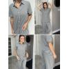 Ekouaer Womens Pajama Sets 2 Piece Button Down Short Sleeve Pjs Set Soft Lounge Set with Long Pants S-XXL(Mid Grey)