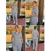 Ekouaer Womens Pajama Sets 2 Piece Button Down Short Sleeve Pjs Set Soft Lounge Set with Long Pants S-XXL(Mid Grey)