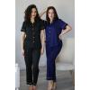 Ekouaer Womens Pajama Sets 2 Piece Button Down Short Sleeve Pjs Set Soft Lounge Set with Long Pants S-XXL(Navy Blue)