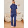 Ekouaer Womens Pajama Sets 2 Piece Button Down Short Sleeve Pjs Set Soft Lounge Set with Long Pants S-XXL(Navy Blue-star)