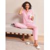 Ekouaer Womens Pajama Sets 2 Piece Button Down Short Sleeve Pjs Set Soft Lounge Set with Long Pants S-XXL(Pink)