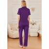 Ekouaer Womens Pajama Sets 2 Piece Button Down Short Sleeve Pjs Set Soft Lounge Set with Long Pants S-XXL(Purple)