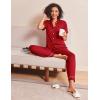 Ekouaer Womens Pajama Sets 2 Piece Button Down Short Sleeve Pjs Set Soft Lounge Set with Long Pants S-XXL(Red)