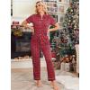 Ekouaer Womens Pajama Sets 2 Piece Button Down Short Sleeve Pjs Set Soft Lounge Set with Long Pants S-XXL(Red Green Plaid)