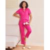 Ekouaer Womens Pajama Sets 2 Piece Button Down Short Sleeve Pjs Set Soft Lounge Set with Long Pants S-XXL(Rose Red)