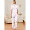 Ekouaer Womens Pajama Sets 2 Piece Button Down Short Sleeve Pjs Set Soft Lounge Set with Long Pants S-XXL(White-red Heart)