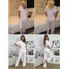 Ekouaer Womens Pajama Sets 2 Piece Button Down Short Sleeve Pjs Set Soft Lounge Set with Long Pants S-XXL(White-red Heart)