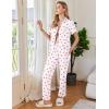 Ekouaer Womens Pajama Sets 2 Piece Button Down Short Sleeve Pjs Set Soft Lounge Set with Long Pants S-XXL(White-red Heart)