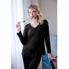 Ekouaer Womens Pajama Sets 2 Piece Lounge Set Fall Winter Pajamas Long Sleeve Pjs Top and Pants Soft Pj Sets Loose Sleepwear(A01-black)